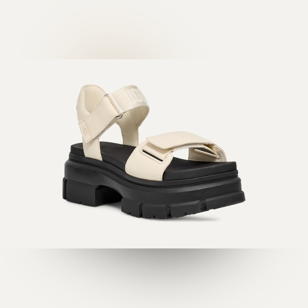 Women's Cream and Black Sandals